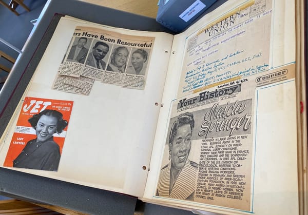 An image from Sarah Scriven's research on Pauli Murray's scrapbooking practice.